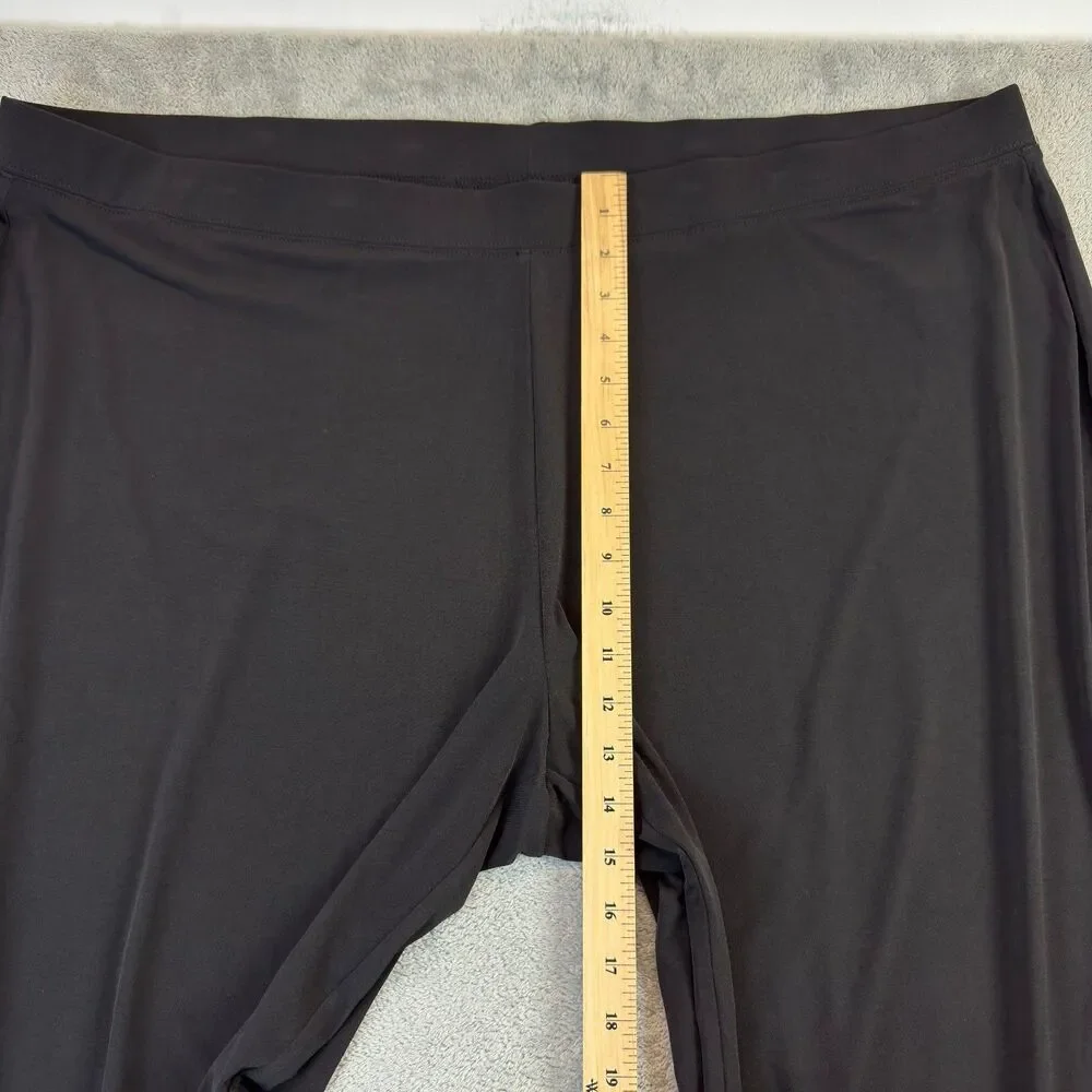 Susan Graver Pants Womens 3X Black Essentials Liquid Knit Crop Pull On Stretch